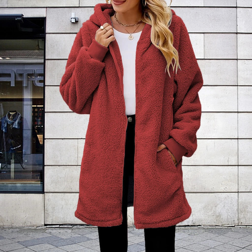 Plus Size2025 Bestselling Large Size Lamb Fur Hooded Jacket Popular Trendy Outerwear with Hat for Extra Warmth And Style