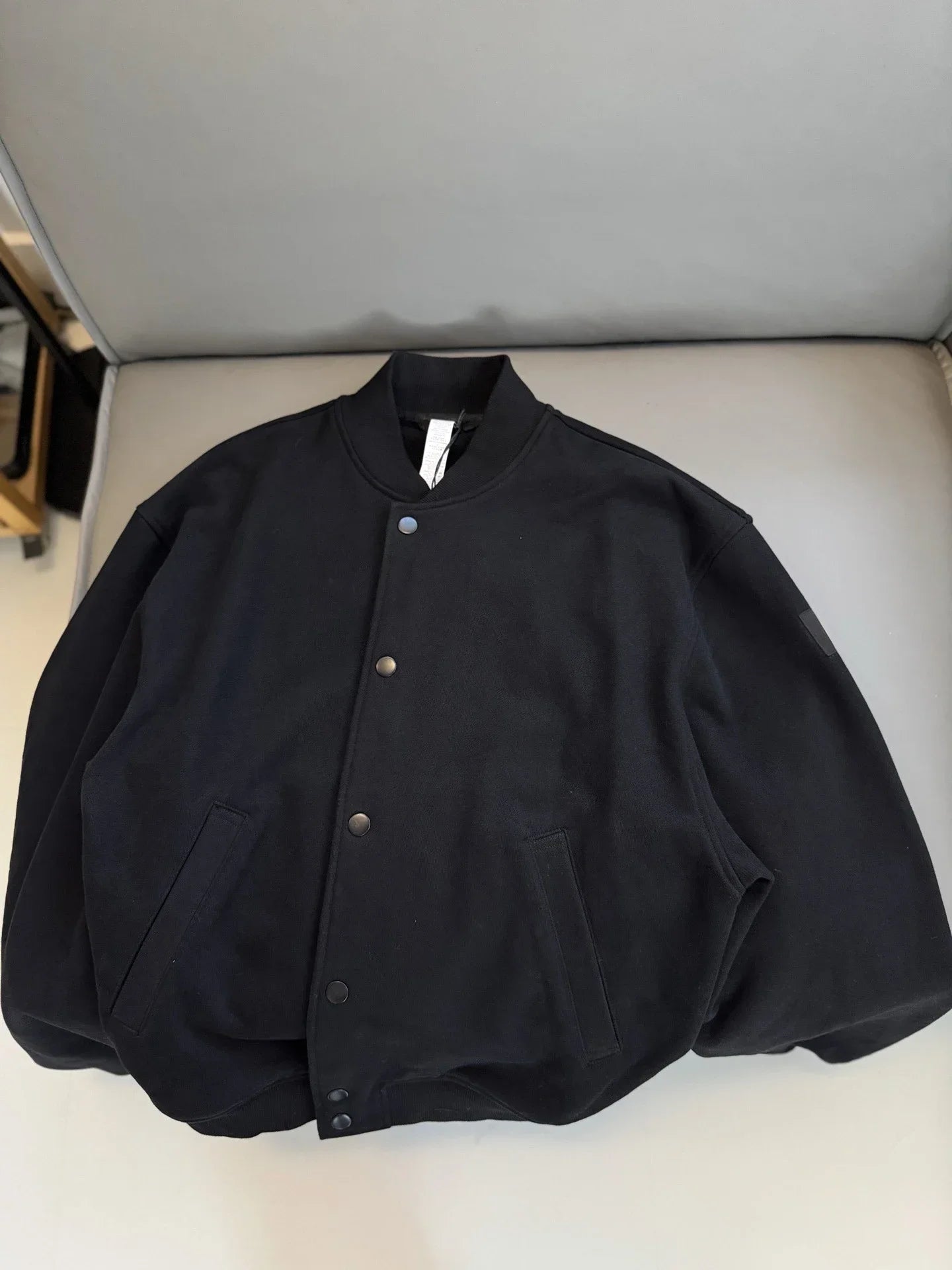 Women Casual Baseball Jacket Soft Long Sleeve Button Front Bomber Coat Ribbed Cuff Lightweight Autumn Winter Outerwear for Daily