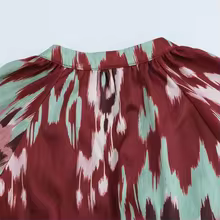 2024 RARF Winter New Product Women's Fashion Casual V-neck Belt Printed Long Sleeve Midi Long Style Slimming Dress