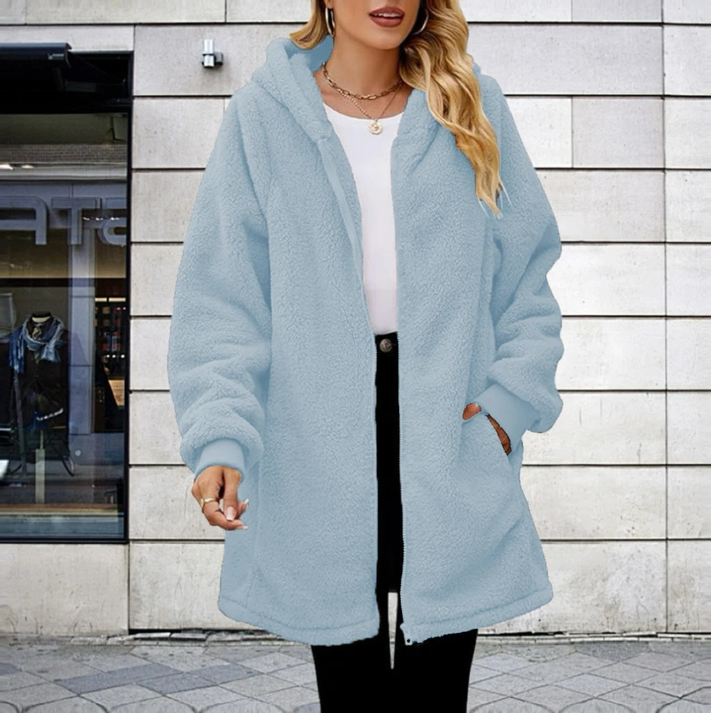 Plus Size2025 Bestselling Large Size Lamb Fur Hooded Jacket Popular Trendy Outerwear with Hat for Extra Warmth And Style