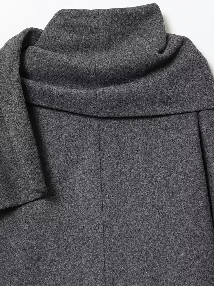 2025 Women Autumn Winter Jackets Coats Casual Solid Scarf Collar Single Breasted Female Elegant Street Jacket Outerwear Clothing