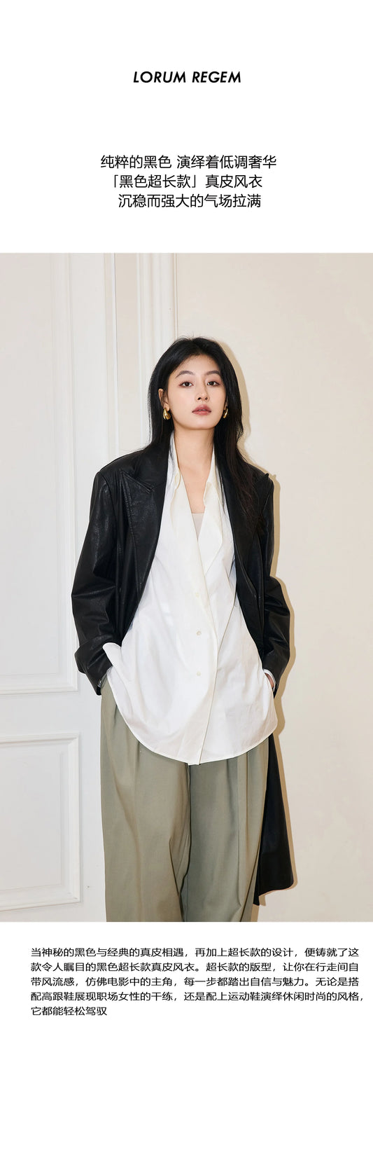 Real Sheepskin Leather Jacket Women Winter Black Long Jackets 2024 New in Outerwears Womans Clothing Loose Fit дубленка женская