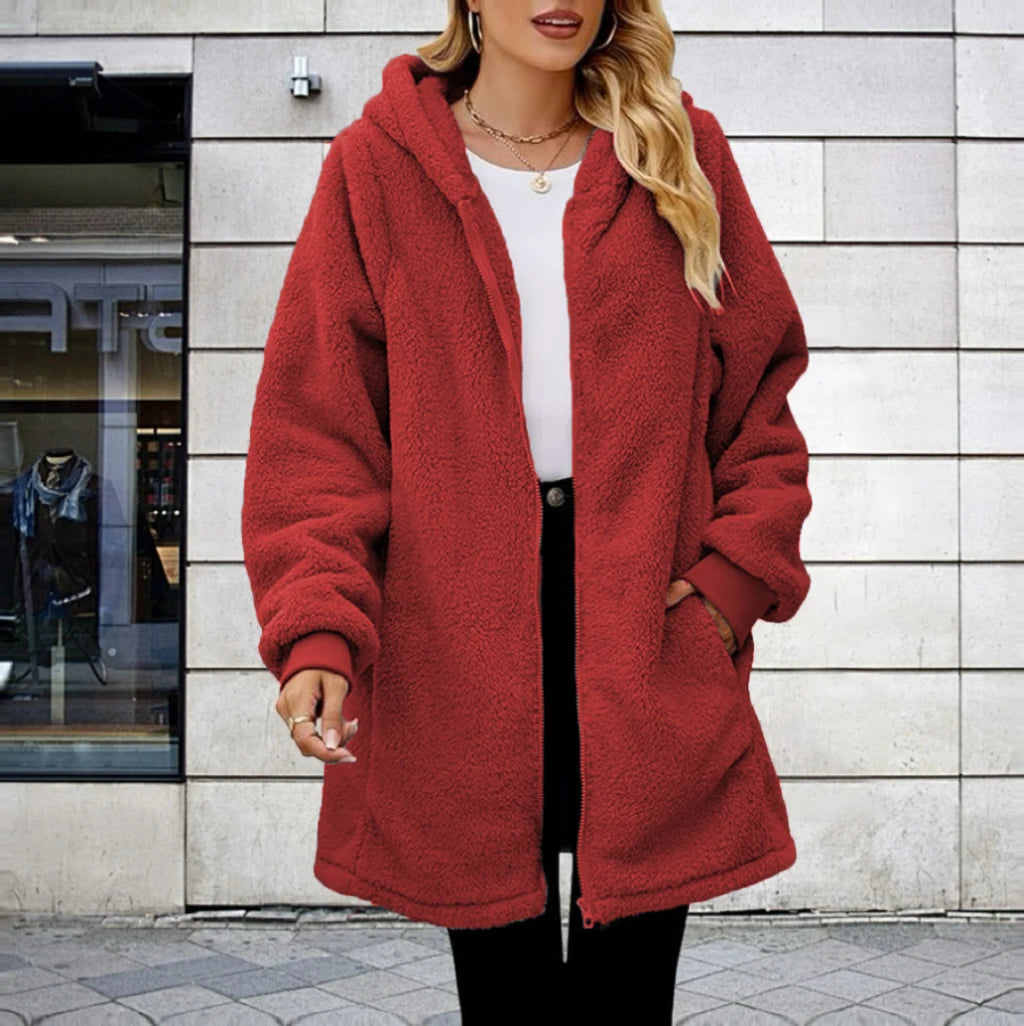 Plus Size2025 Bestselling Large Size Lamb Fur Hooded Jacket Popular Trendy Outerwear with Hat for Extra Warmth And Style