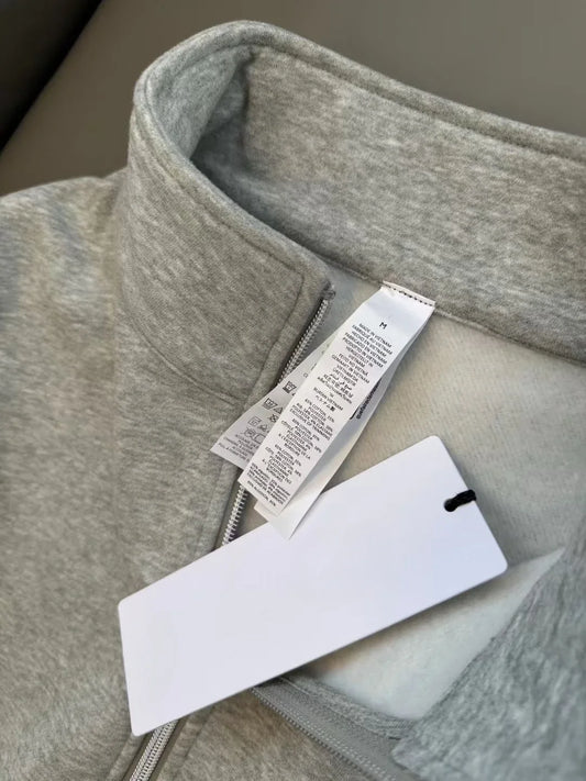 Unisex Winter Fleece Sweatshirt Thick Warm Stand Collar Zip Jacket Loose Fit Sport Top Casual Fitnes Outerwear for Men and Women